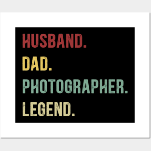 Photographer Funny Vintage Retro Shirt Husband Dad Photographer Legend Posters and Art